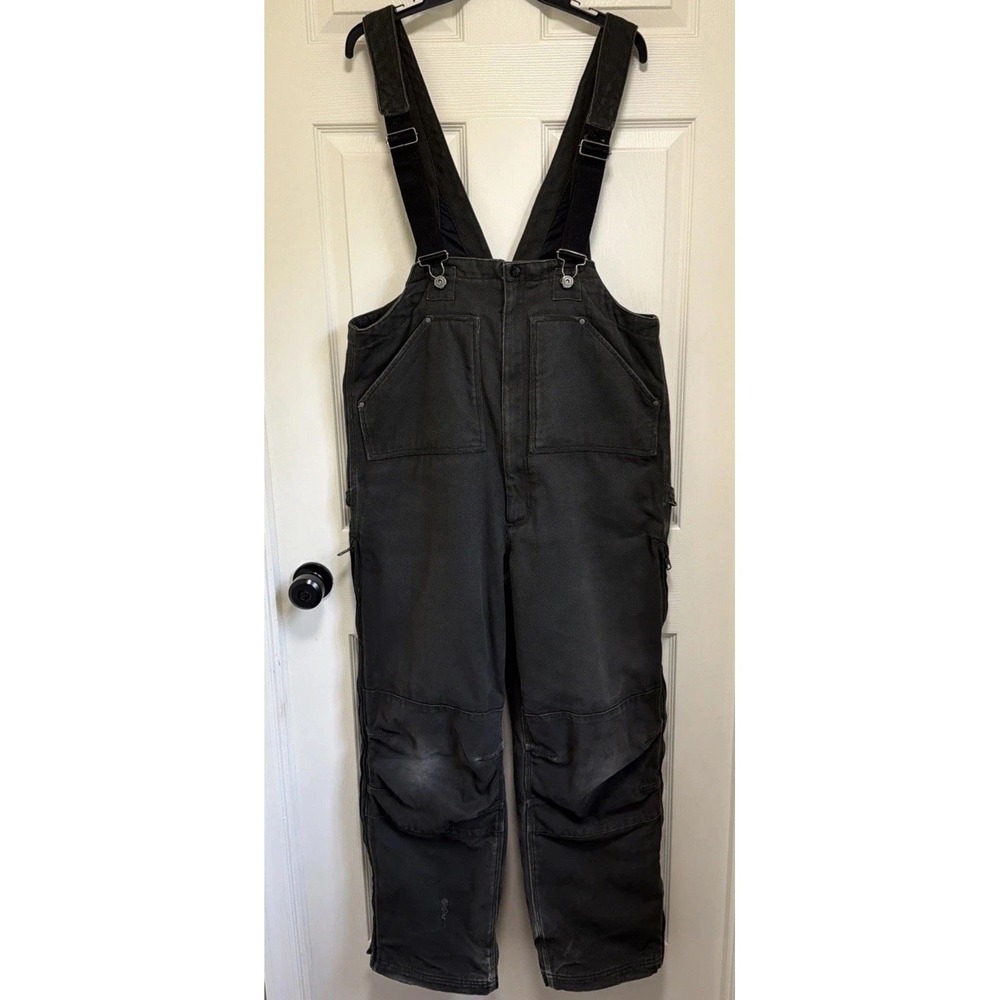 Bib Overalls Duluth Trading Company Fire Hose Overalls Gray Mens MX32 /28 Inseam